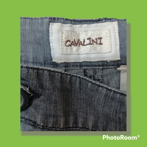 CAVALINI DENIM JEAN SHORTS BUTTON - Picture 2 of 7